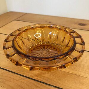 Amber Glass Candy Dish Vintage Small Trinket Bowl